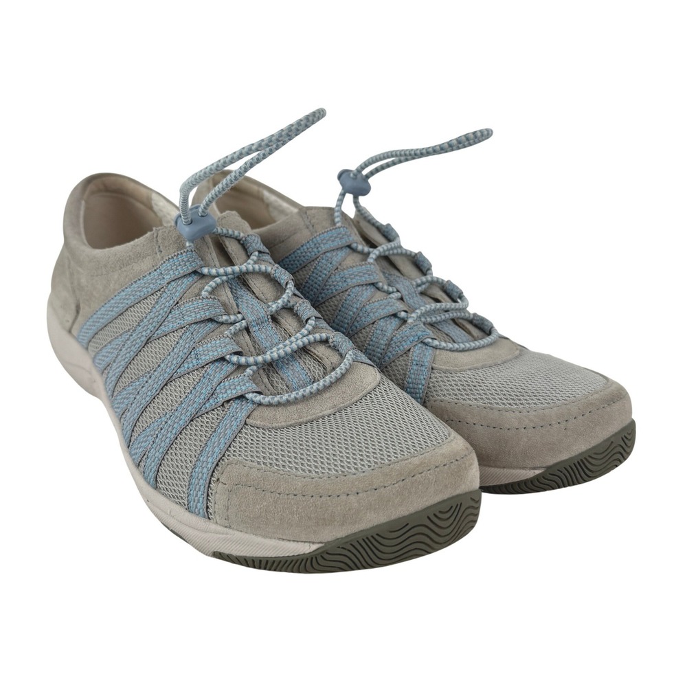 Dansko Harmony Fashion Sneaker Women‎ Size 40  9.5-10 Taupe Blue Lace Up Comfort - Picture 2 of 10